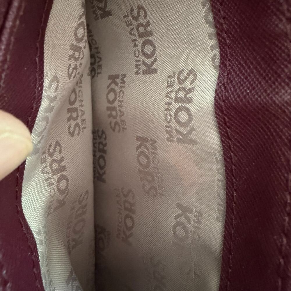 Michael Kors Hamilton Large Zip-Around Wallet in a wine/burgundy color - Picture 7 of 8